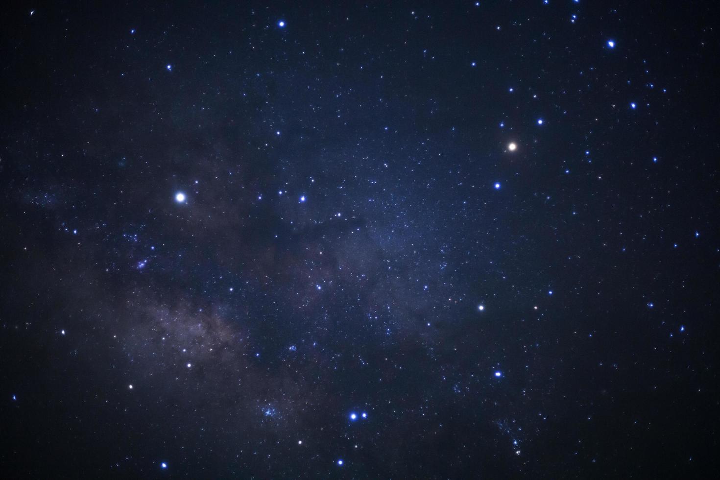 Milky way galaxy with stars and space dust in the universe, Long exposure photograph, with grain. photo