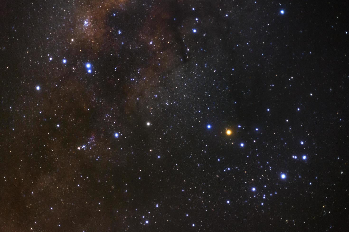 Scorpio constellation and the center of the milky way galaxy,Long exposure photograph, with grain photo