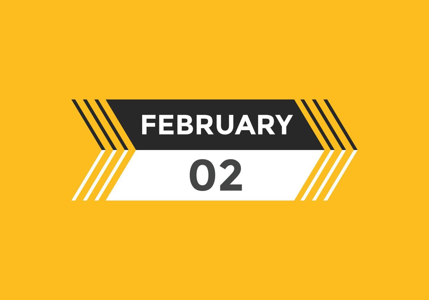 february 2 calendar reminder. 2nd february daily calendar icon template. Calendar 2nd february icon Design template. Vector illustration