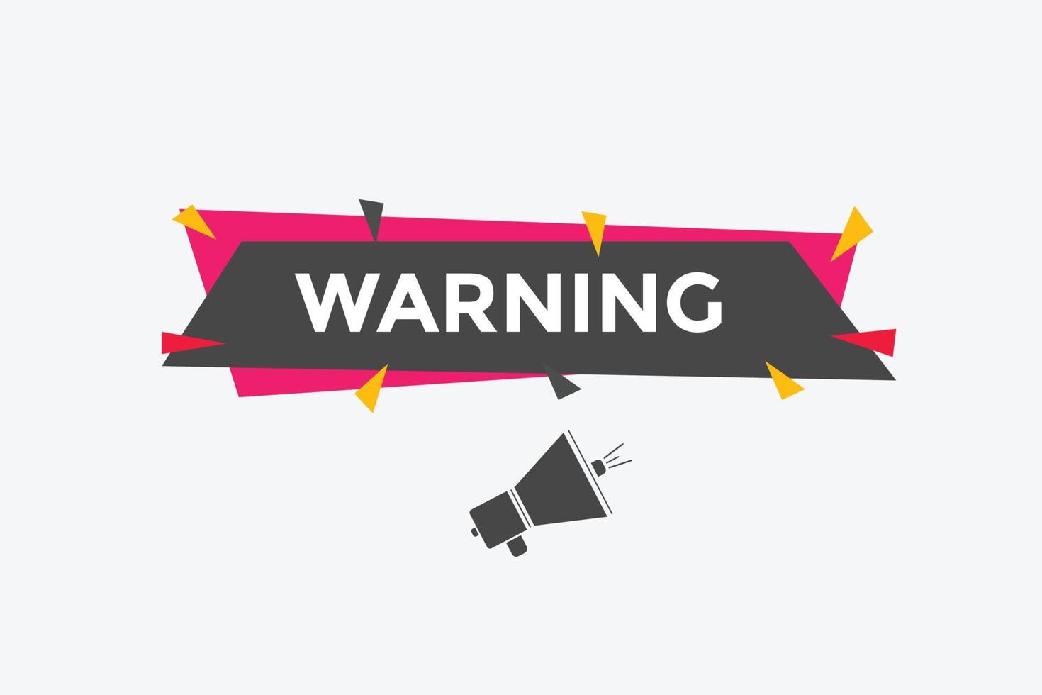 warning text button. warning speech bubble. warning Colorful web banner. vector illustration. unmute label sign template