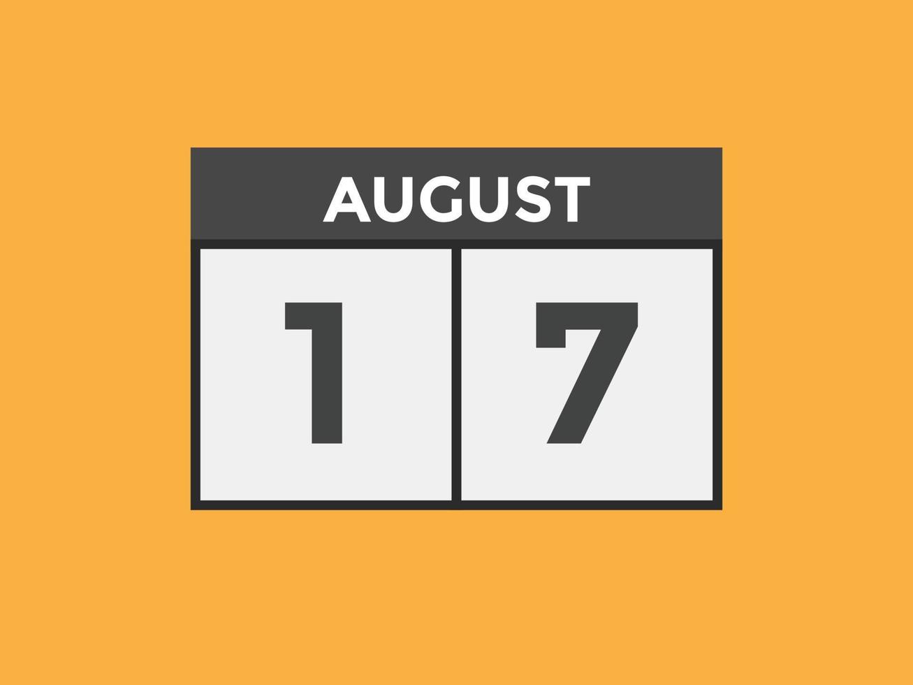 august 7 calendar reminder. 7th august daily calendar icon template. Calendar 7th august icon Design template. Vector illustration