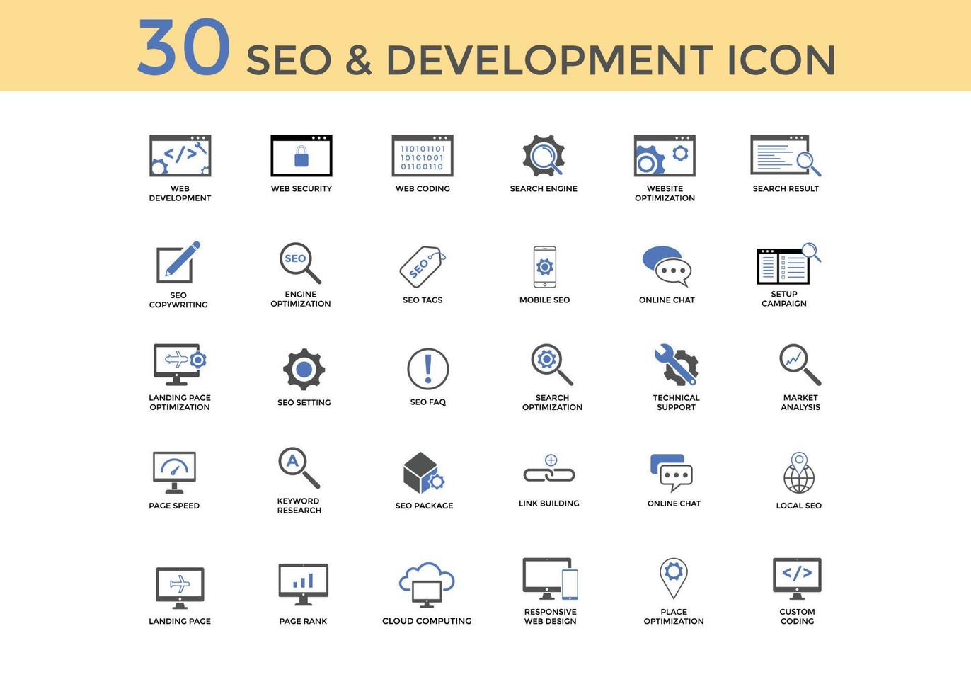 set of SEO icons Vector illustration