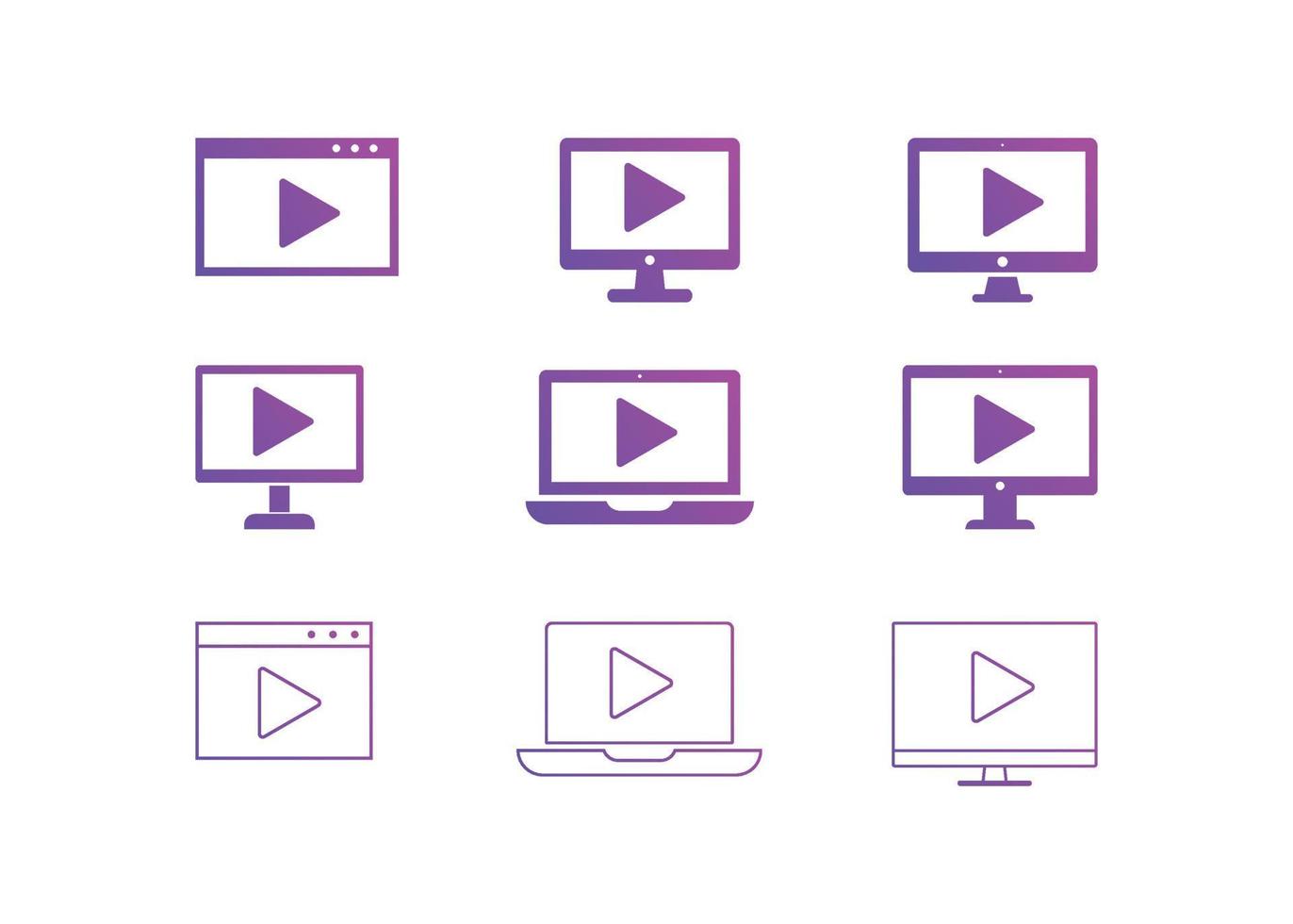 ilustraciones de vectores de iconos de marketing de vídeo. utilizado para seo o sitios web