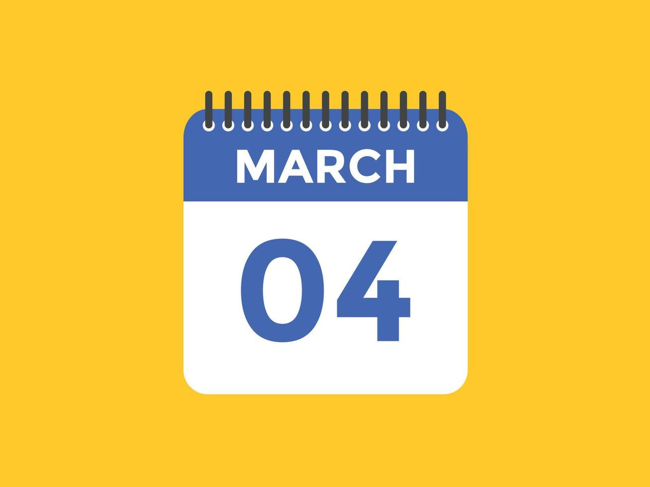 march 4 calendar reminder. 4th march daily calendar icon template. Calendar 4th march icon Design template. Vector illustration 11056239 Vector Art at Vecteezy
