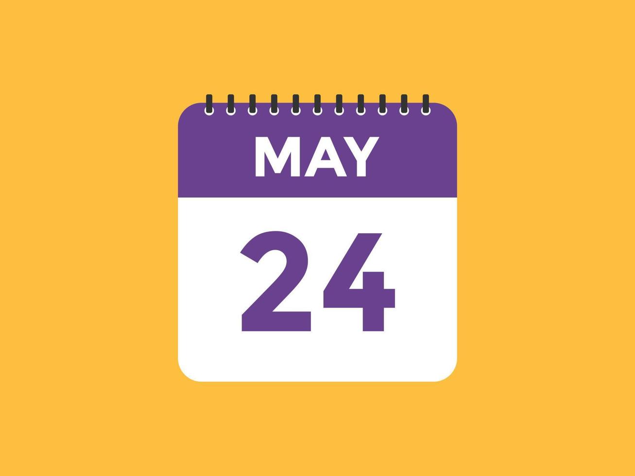 24 de mayo recordatorio de calendario. Plantilla de icono de calendario diario del 24 de mayo. plantilla de diseño de icono de calendario 24 de mayo. ilustración vectorial vector