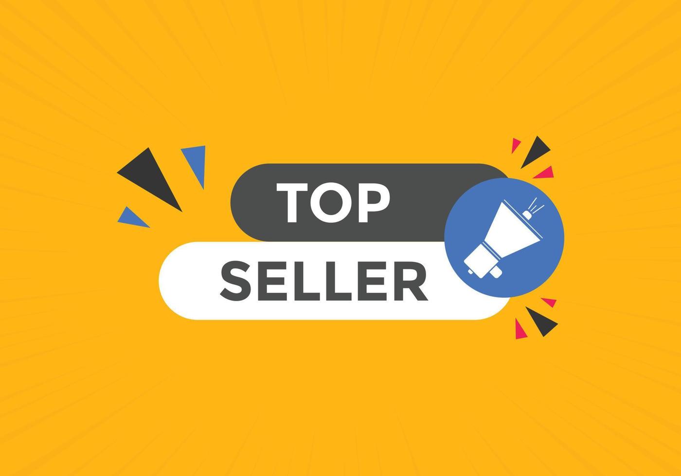 botón de texto del vendedor superior. burbuja de diálogo. banner web colorido de mejor vendedor. ilustración vectorial vector