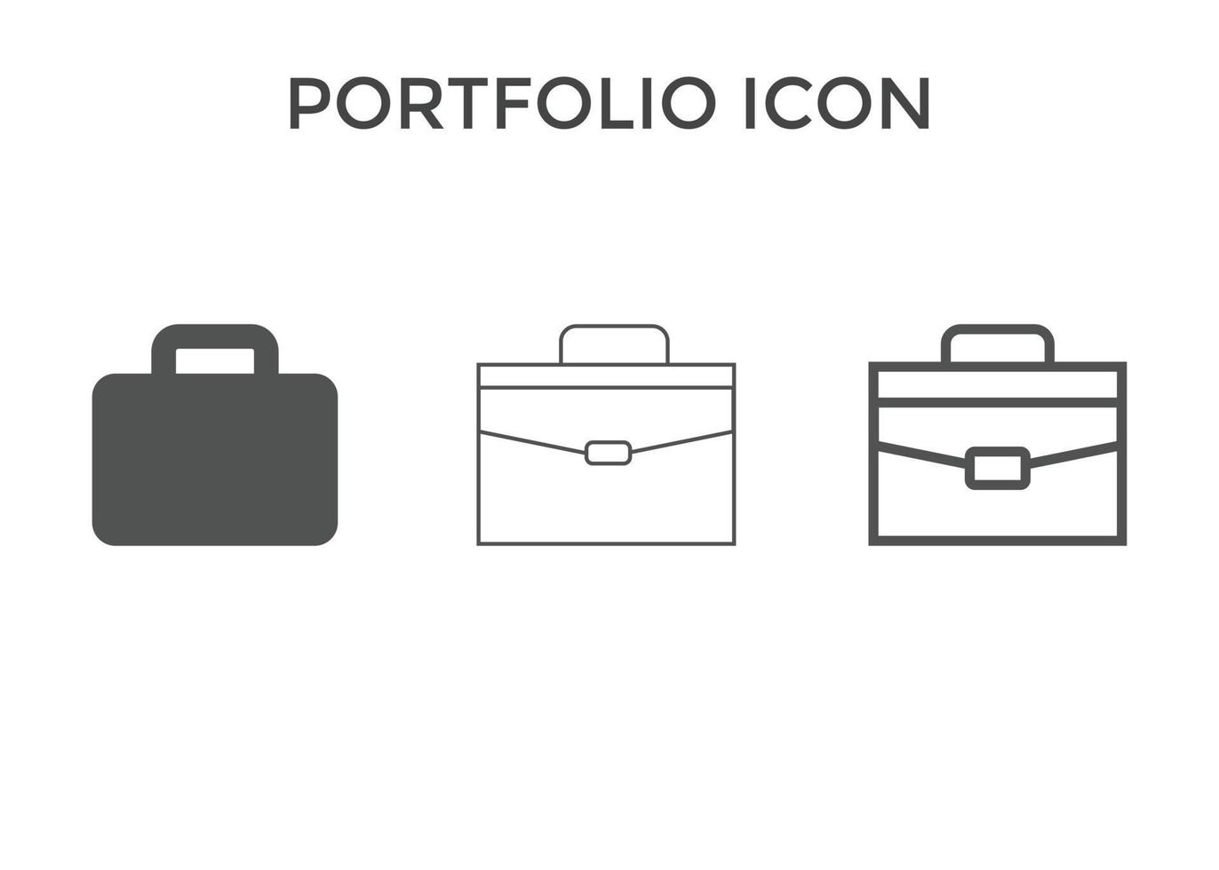 Set of portfolio icons. Bag or baggage icon. Concept for web design vector