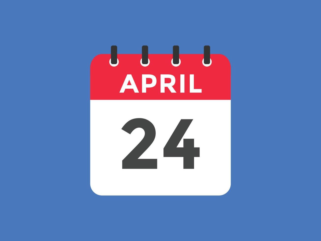 april 24 calendar reminder. 24th april daily calendar icon template. Calendar 24th april icon Design template. Vector illustration