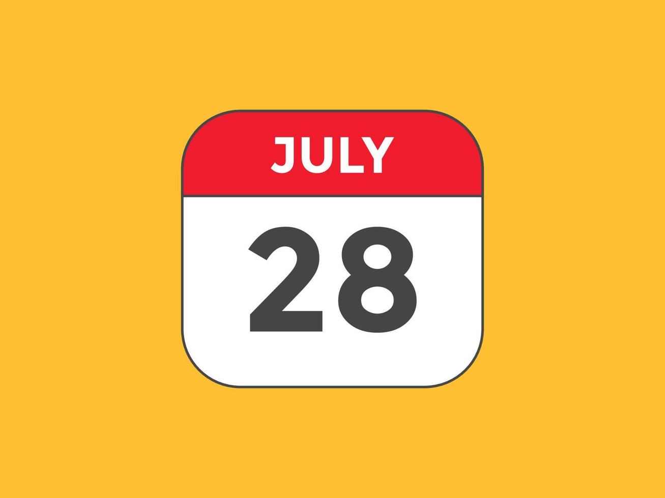 july 28 calendar reminder. 28th july daily calendar icon template. Calendar 28th july icon Design template. Vector illustration 11056714 Vector Art at Vecteezy