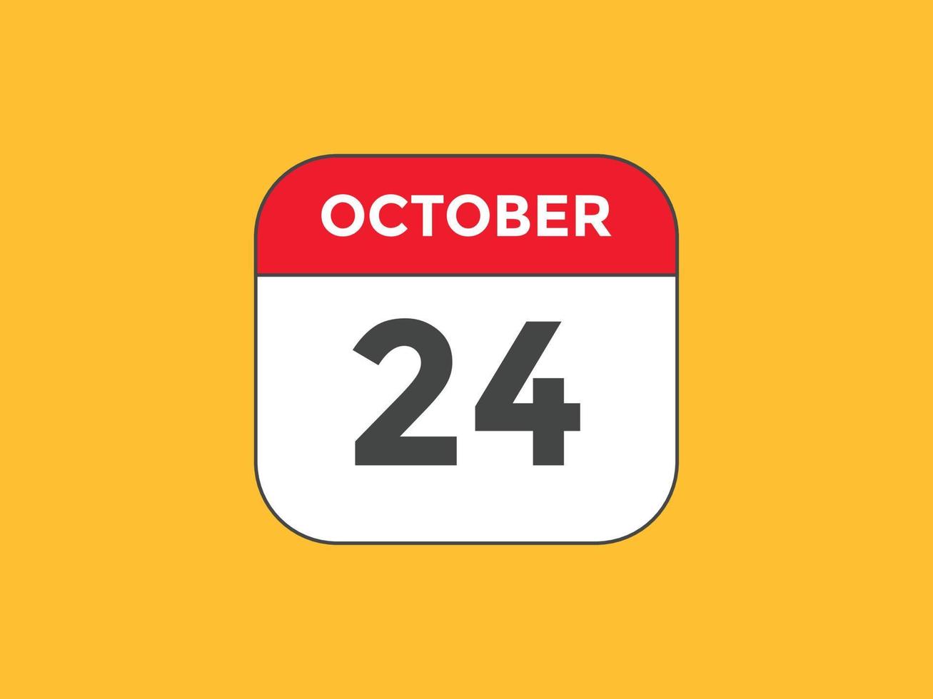 Recordatorio del calendario del 24 de octubre. Plantilla de icono de calendario diario del 24 de octubre. plantilla de diseño de icono de calendario 24 de octubre. ilustración vectorial vector