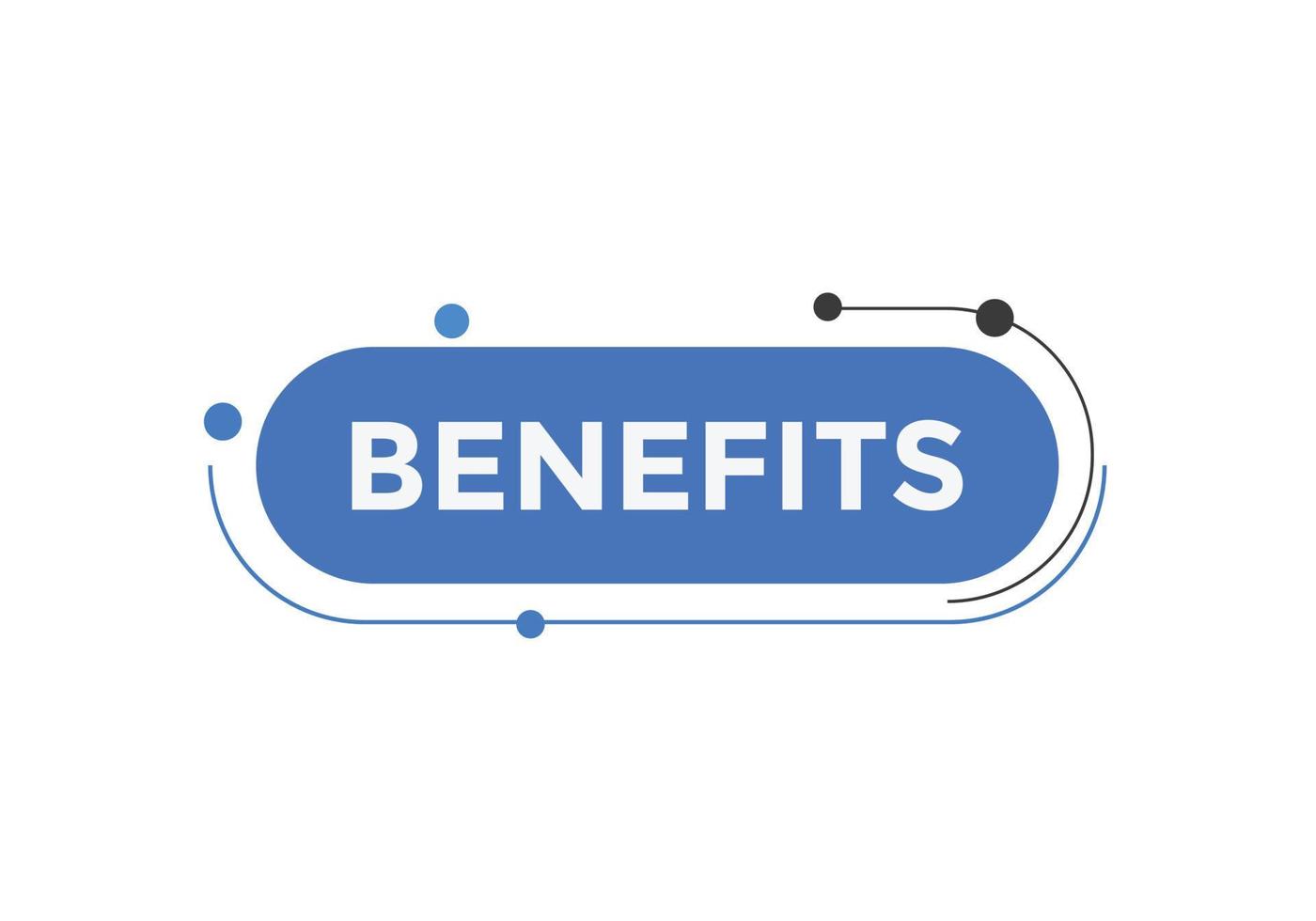 Benefits text button. speech bubble. Benefits Colorful web banner. vector illustration
