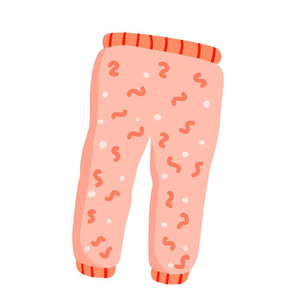 Baby pants. Infant clothes and pajamas with pattern. Cartoon illustration isolated on white background vector