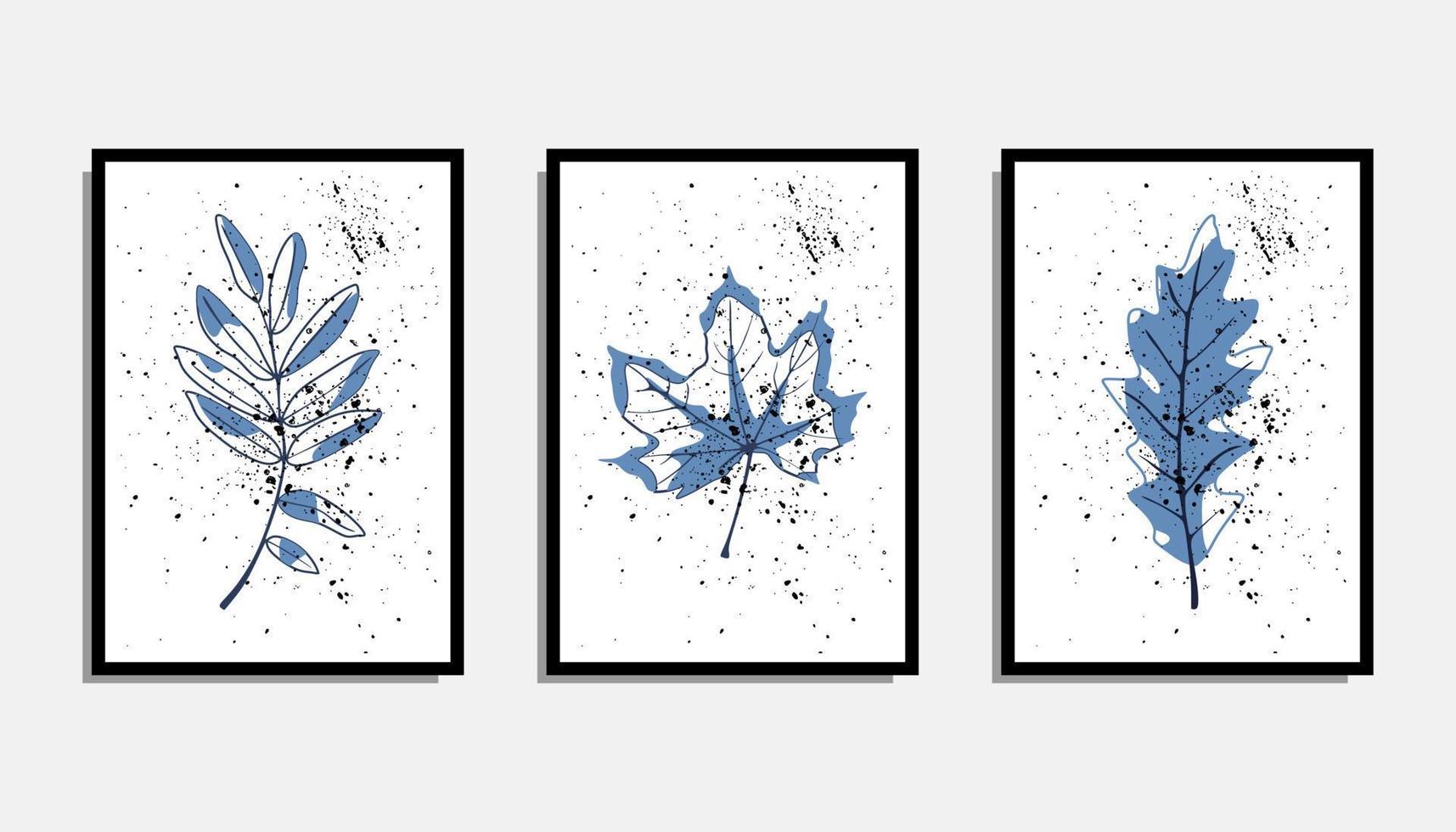 Boho Vector set of botanical art wall decoration. Abstract image of the
