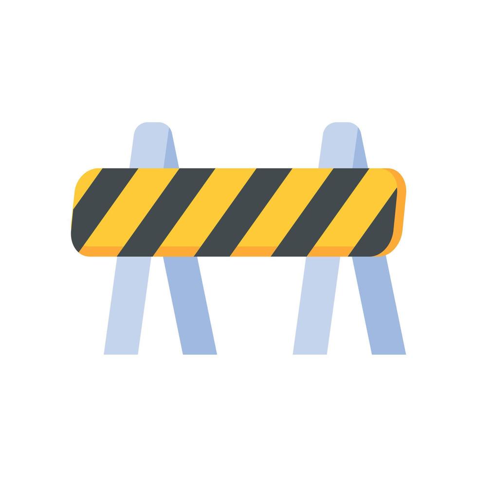 Safety barriers, road repair lines, construction warning signs vector