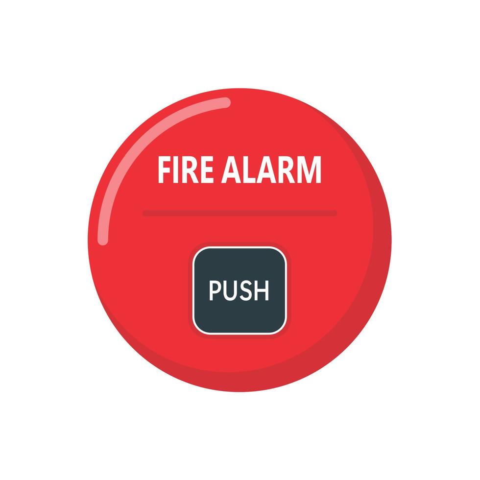 botón de alarma de incendio. una alarma contra incendios alerta a las personas para que evacuen el edificio. vector