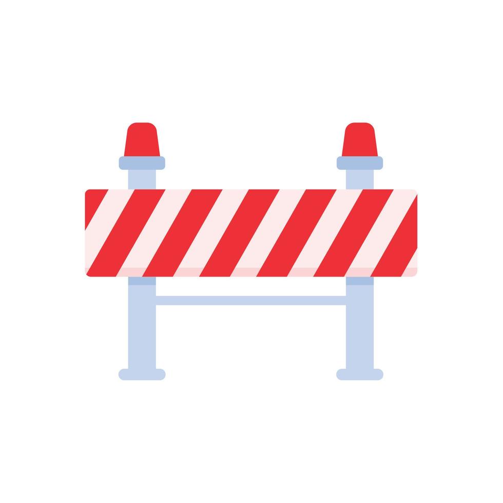 Safety barriers, road repair lines, construction warning signs vector
