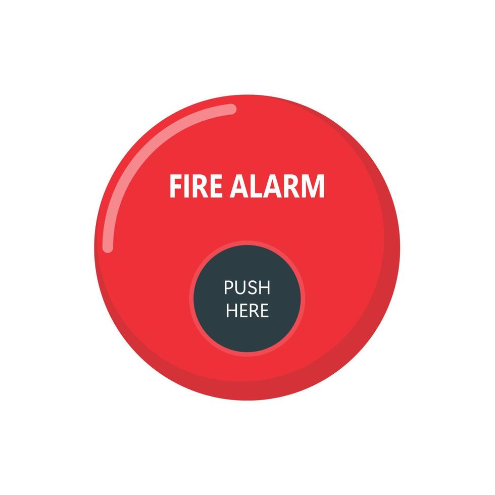 Fire alarm button. A fire alarm alerts people to evacuate the building. vector