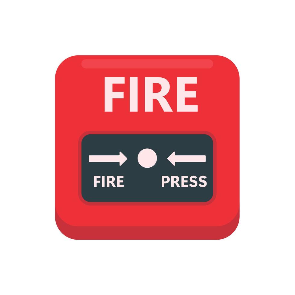 Fire alarm button. A fire alarm alerts people to evacuate the building. vector