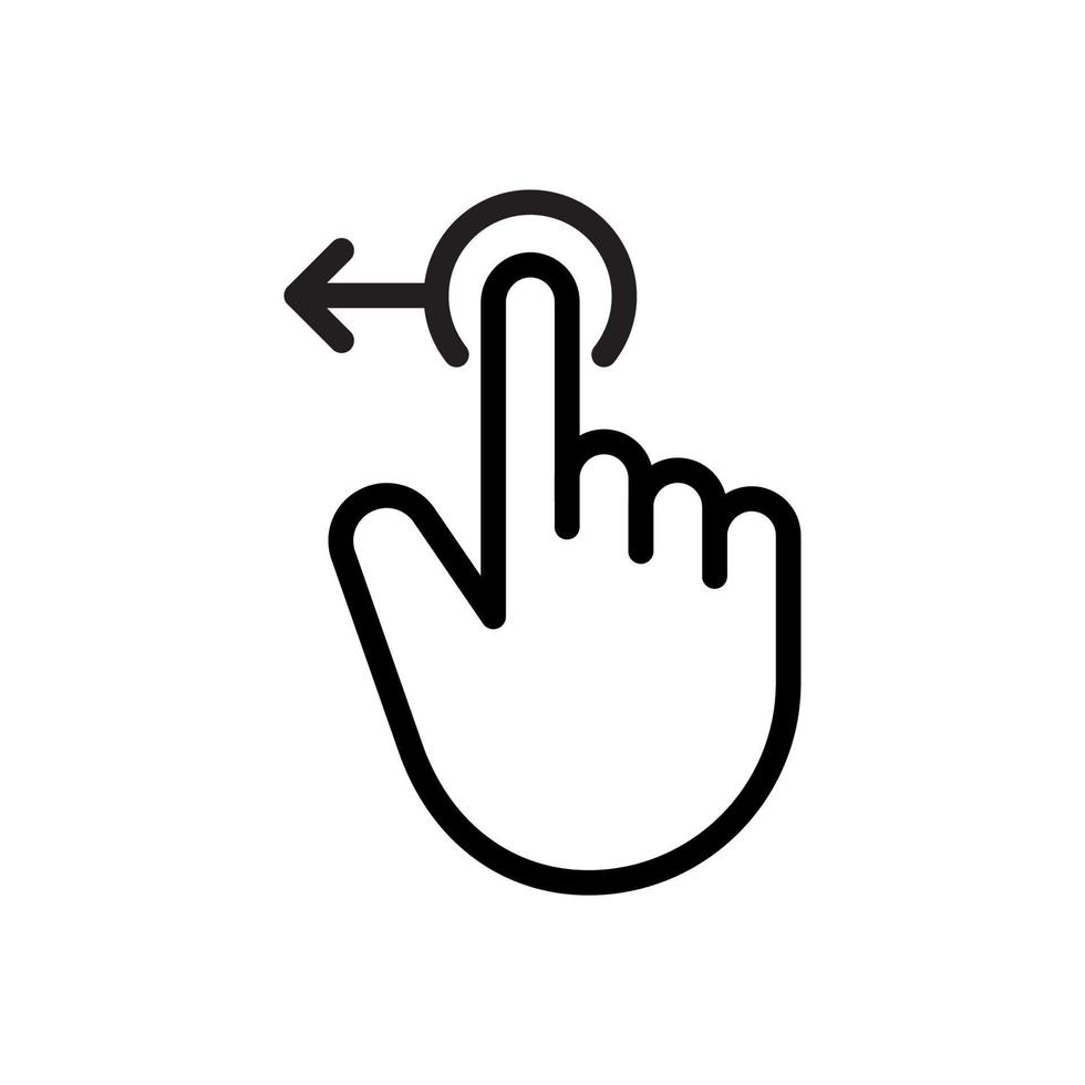 Gesture finger swipe left. vector