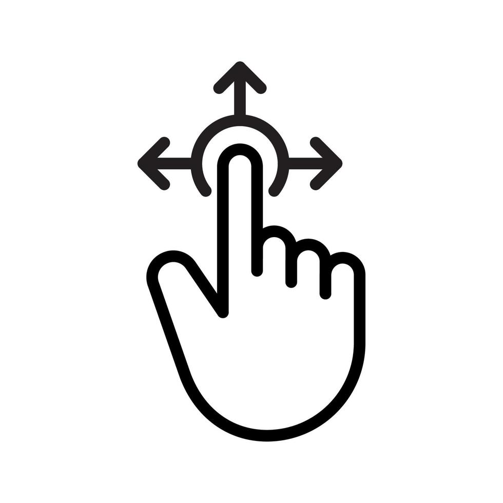 Finger touch screen gesture in different directions, Vector, Illustration. vector