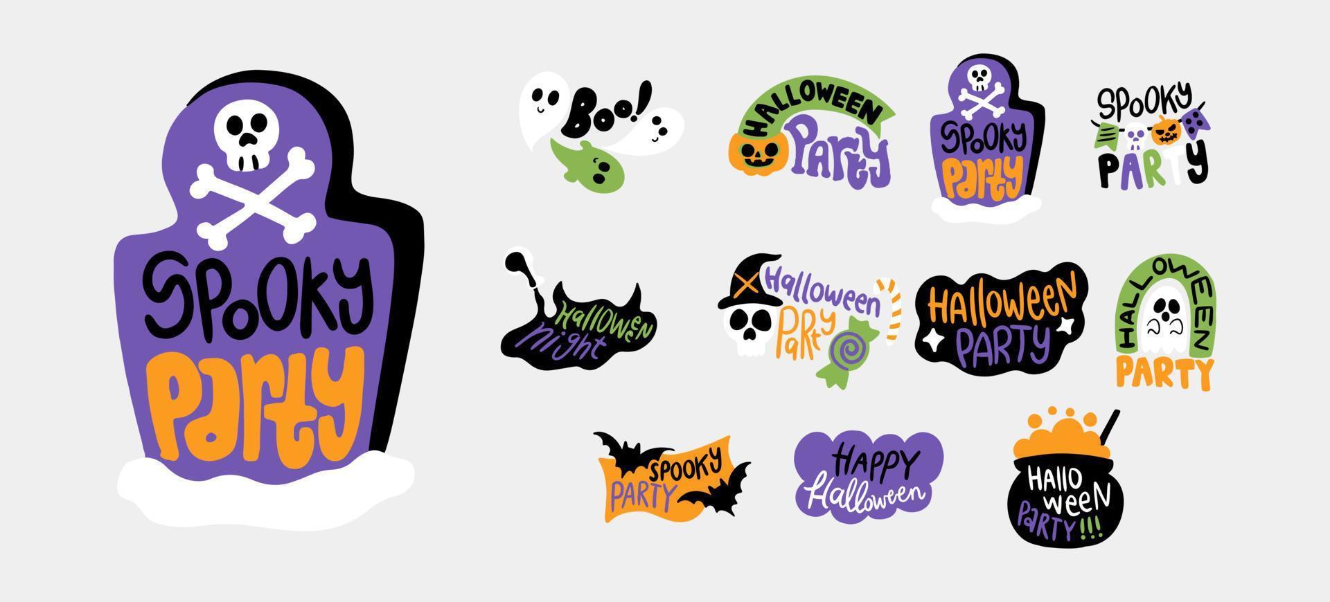 Happy halloween collection decorative icon element vector shape