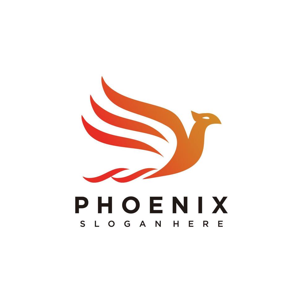Phoenix bird  logo design template vector