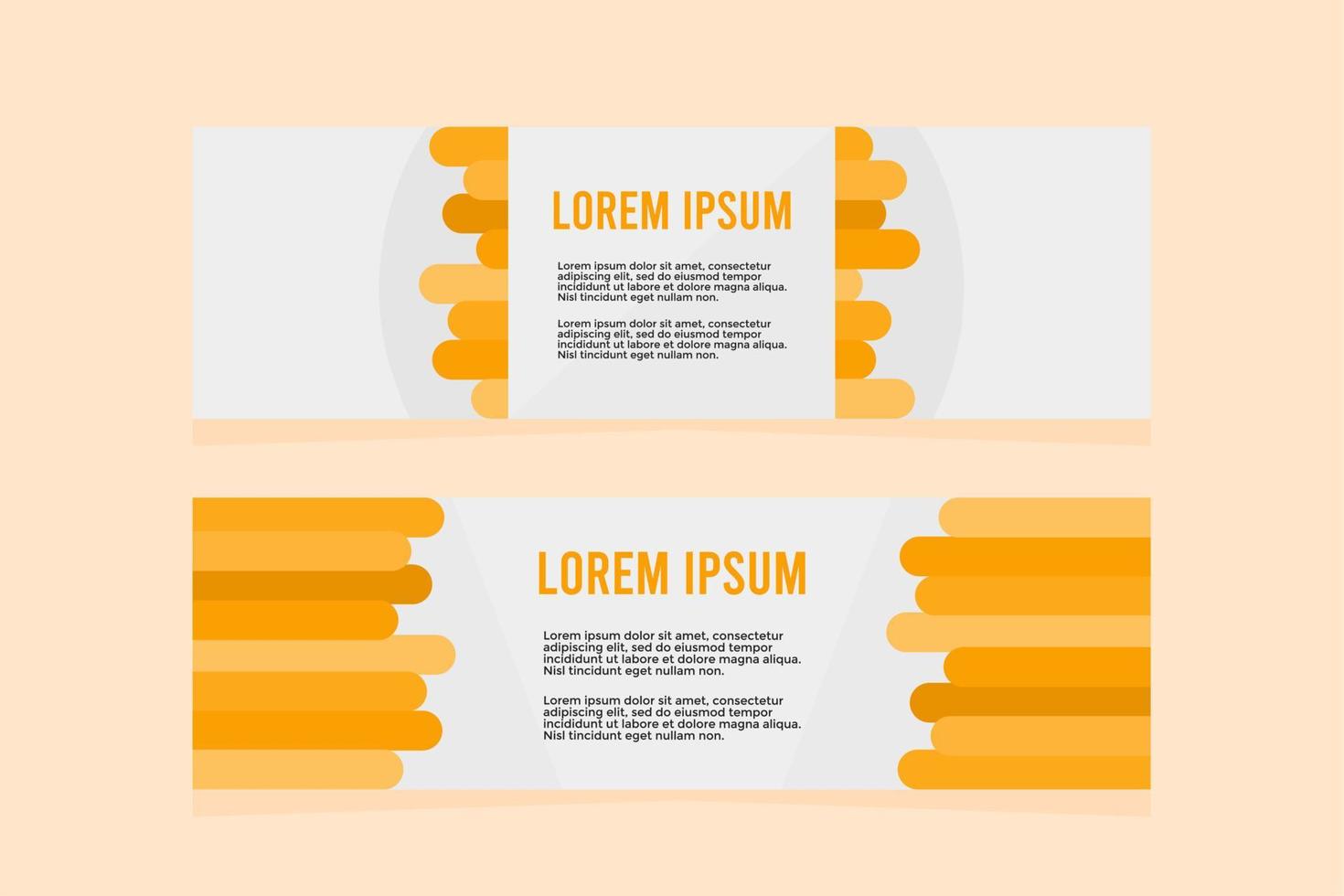 set of simple white and orange banner templates vector
