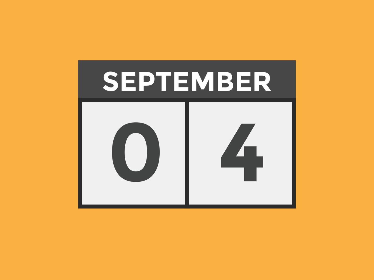 september 4 calendar reminder. 4th september daily calendar icon ...