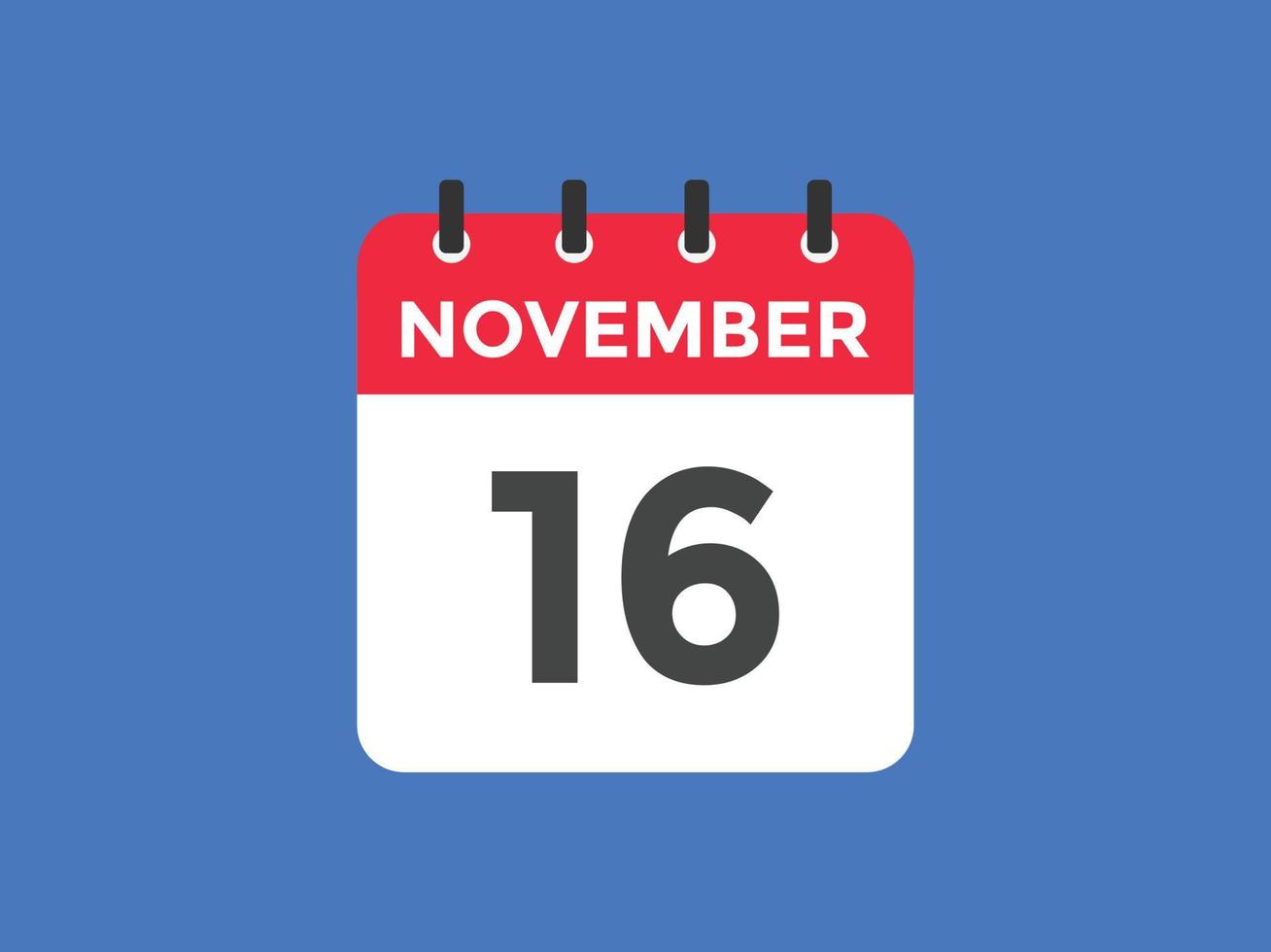 november 16 calendar reminder. 16th november daily calendar icon template. Calendar 16th november icon Design template. Vector illustration 11058266 Vector Art at Vecteezy