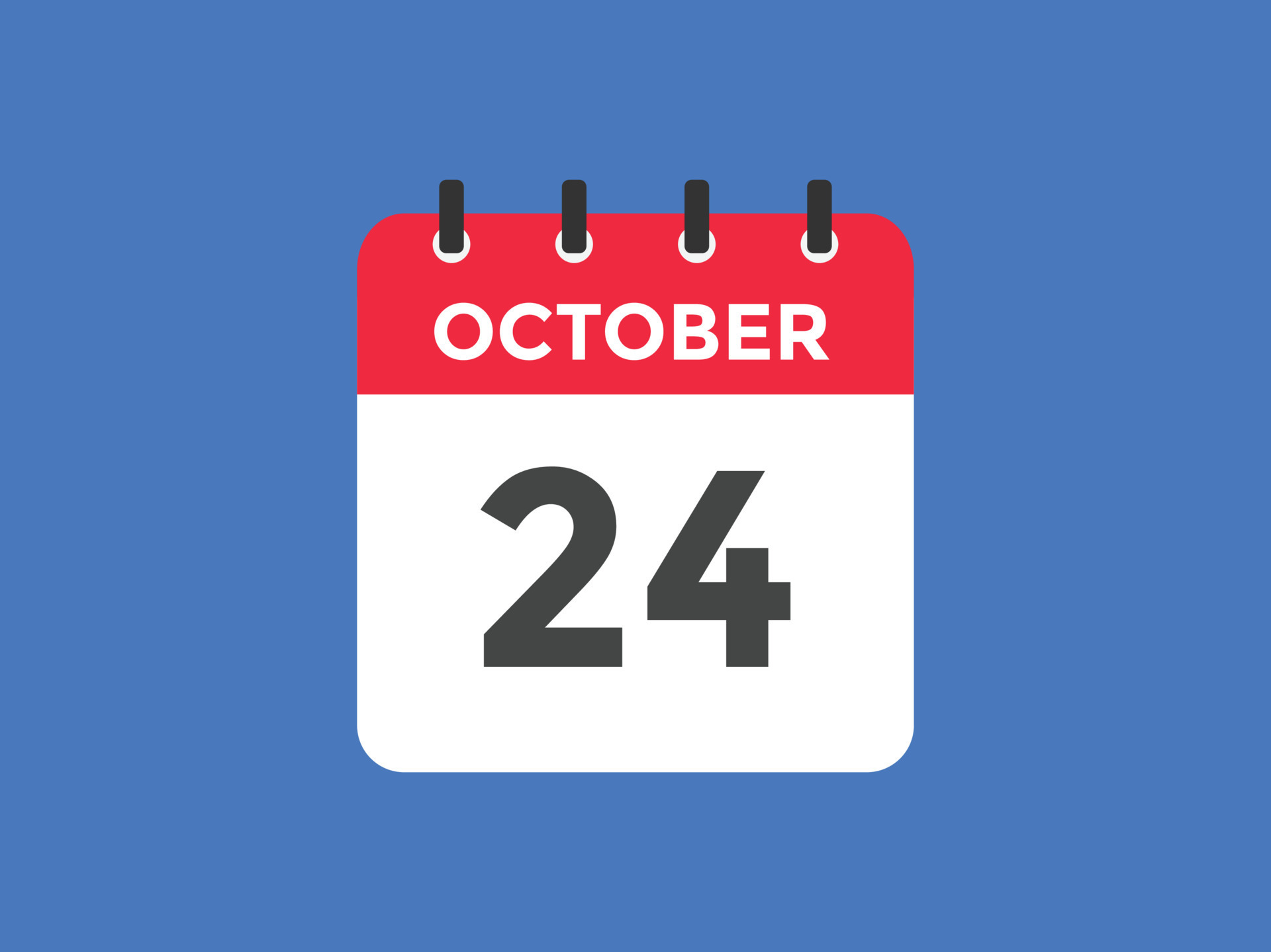 october 24 calendar reminder. 24th october daily calendar icon template