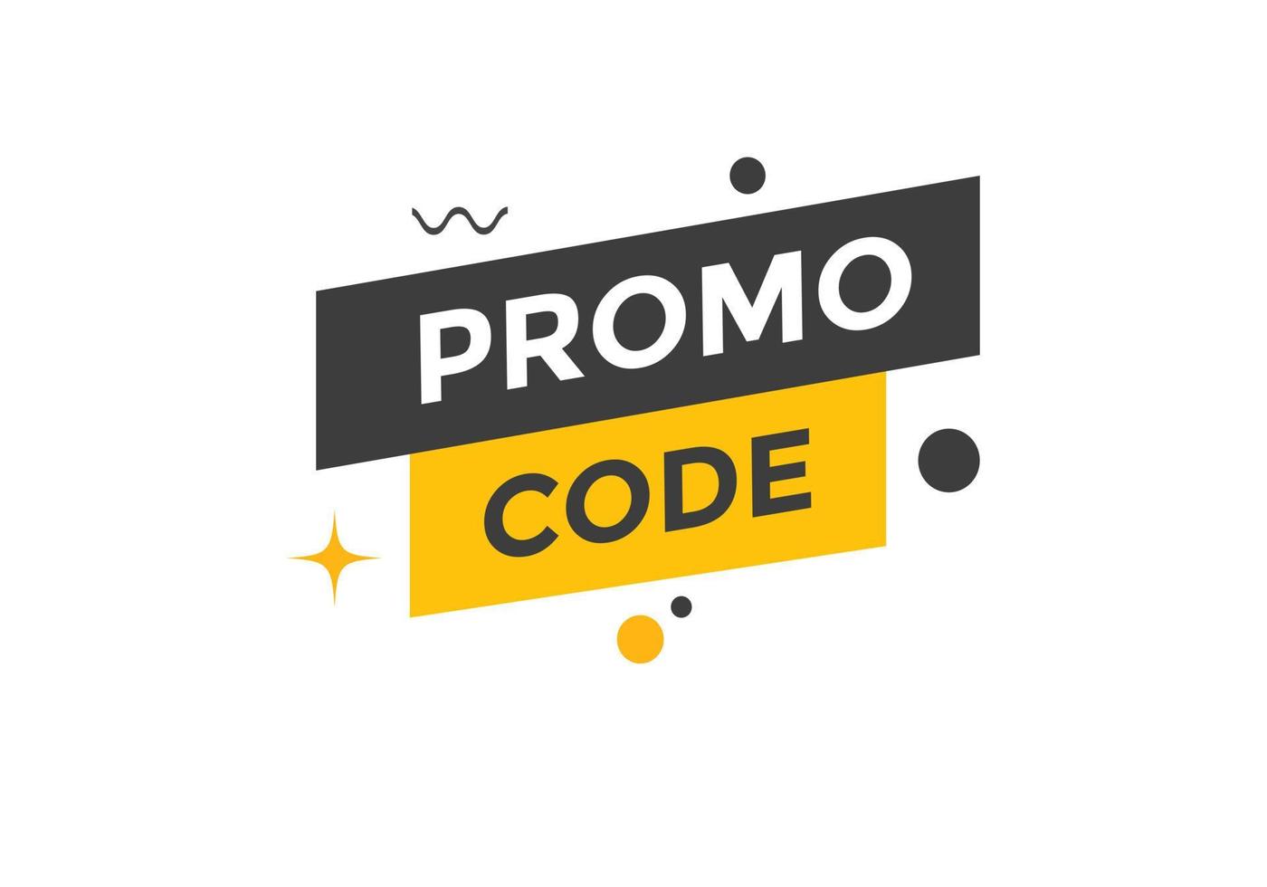 Promo code button. Promo code speech bubble. Promo code text web template. Vector Illustration.