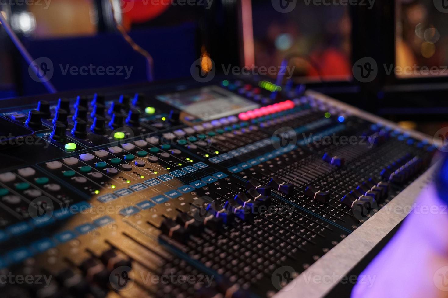 Sound mixer control and console in pub and party photo
