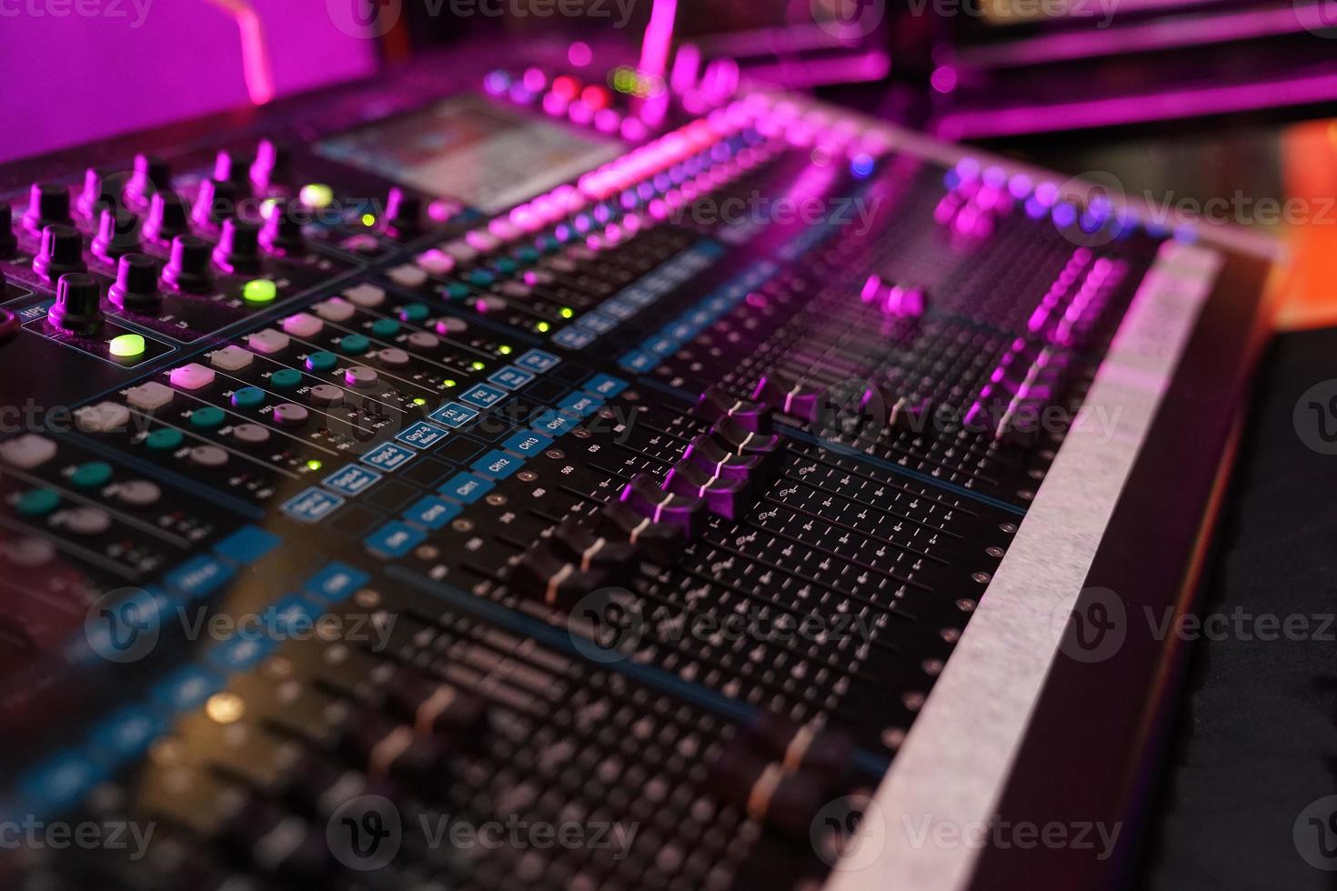 Sound mixer control and console in pub and party photo
