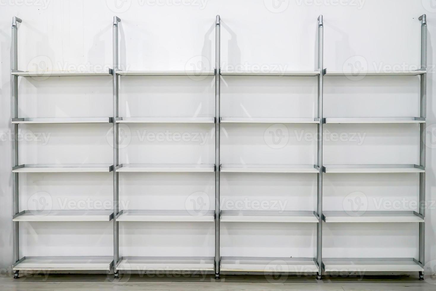 Clean modern rectangle shelf build in fix to white wall. photo