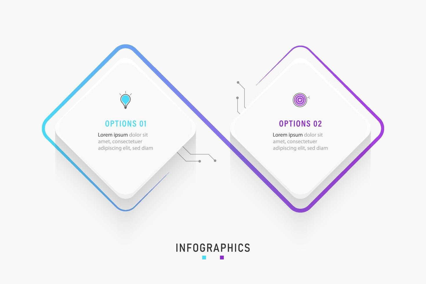 Vector Infographic label design template with icons and 2 options or steps. Can be used for process diagram, presentations, workflow layout, banner, flow chart, info graph.