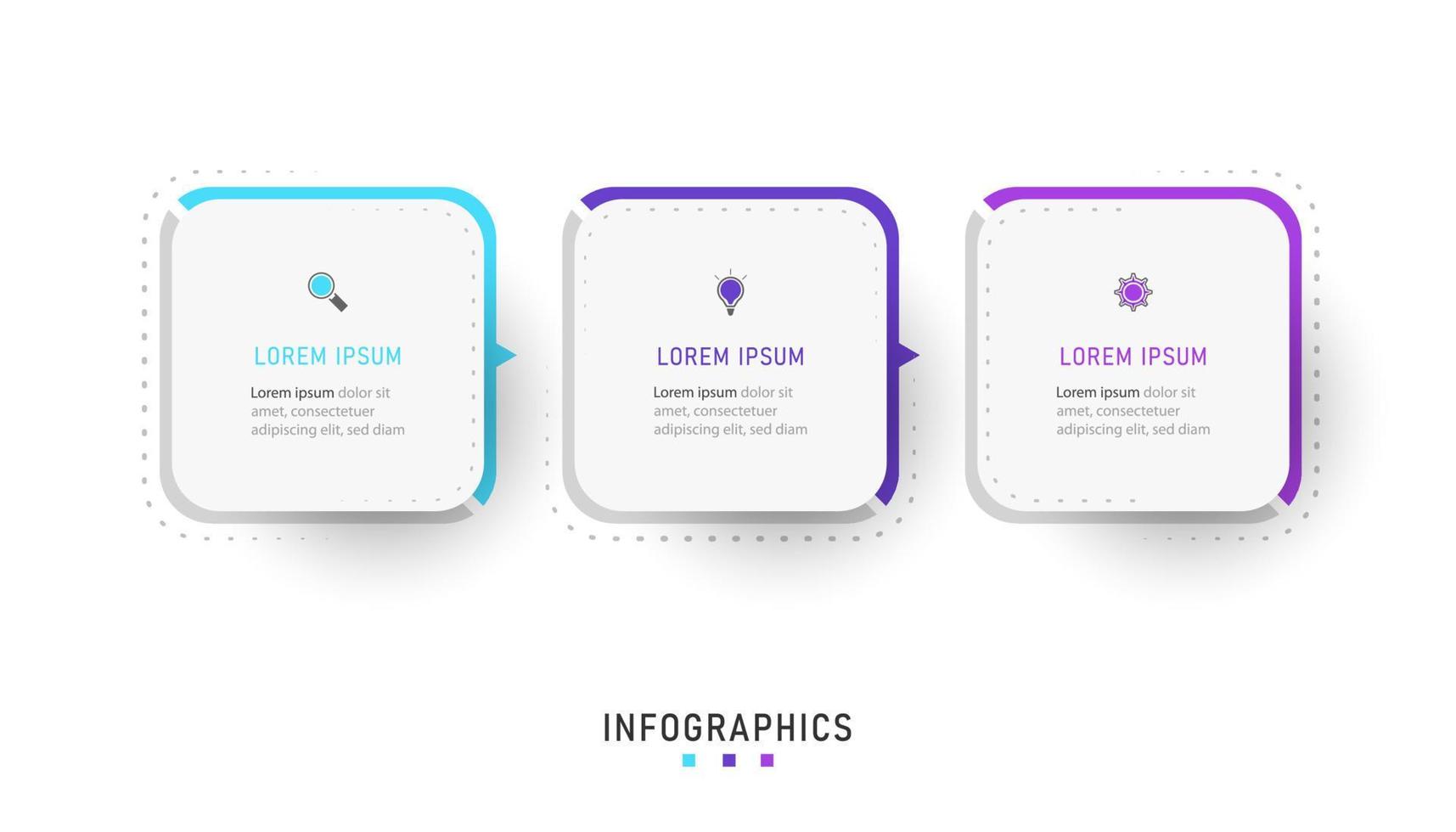 Vector Infographic label design template with icons and 3 options or steps. Can be used for process diagram, presentations, workflow layout, banner, flow chart, info graph.