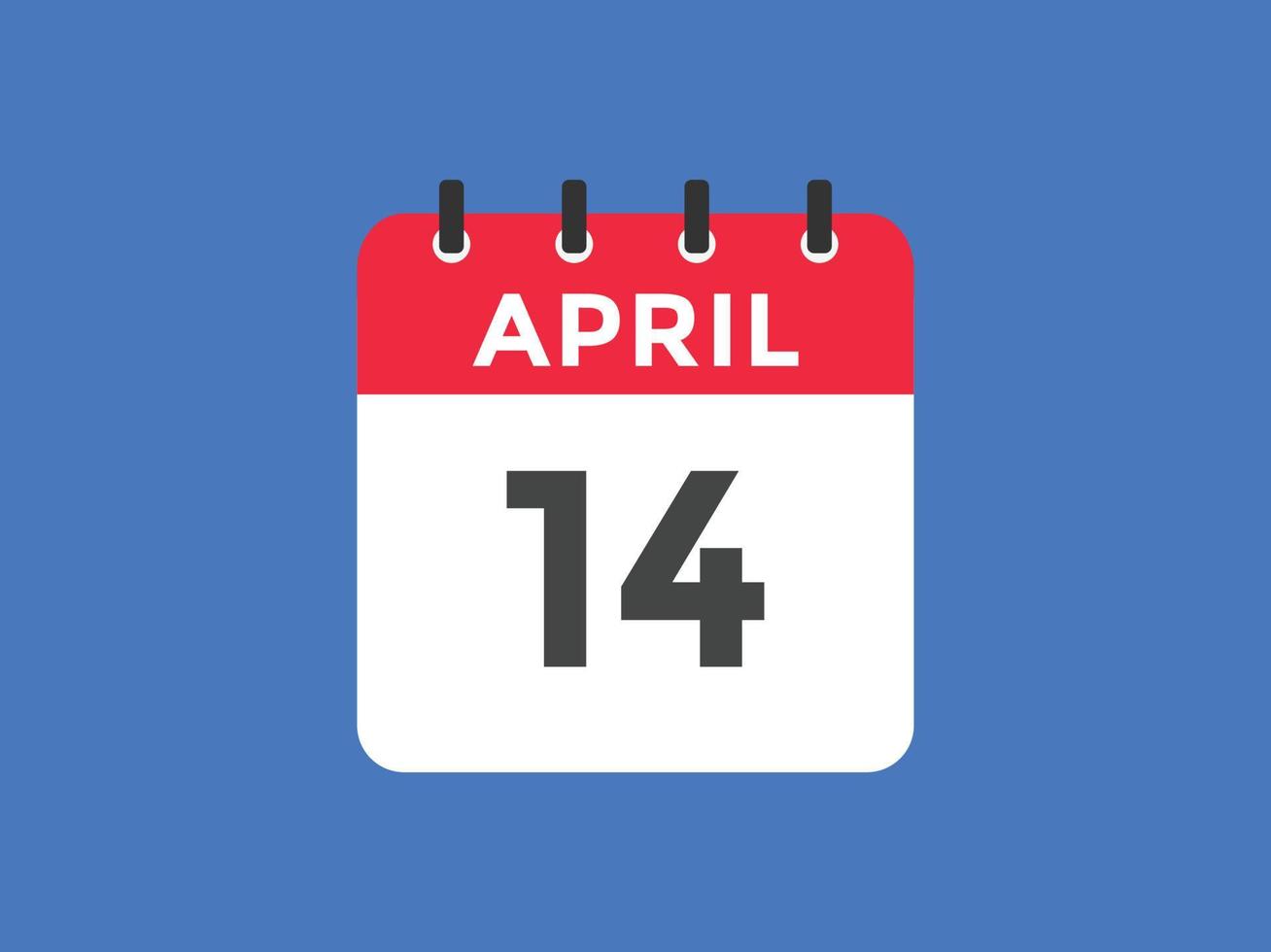 april 14 calendar reminder. 14th april daily calendar icon template. Calendar 14th april icon Design template. Vector illustration