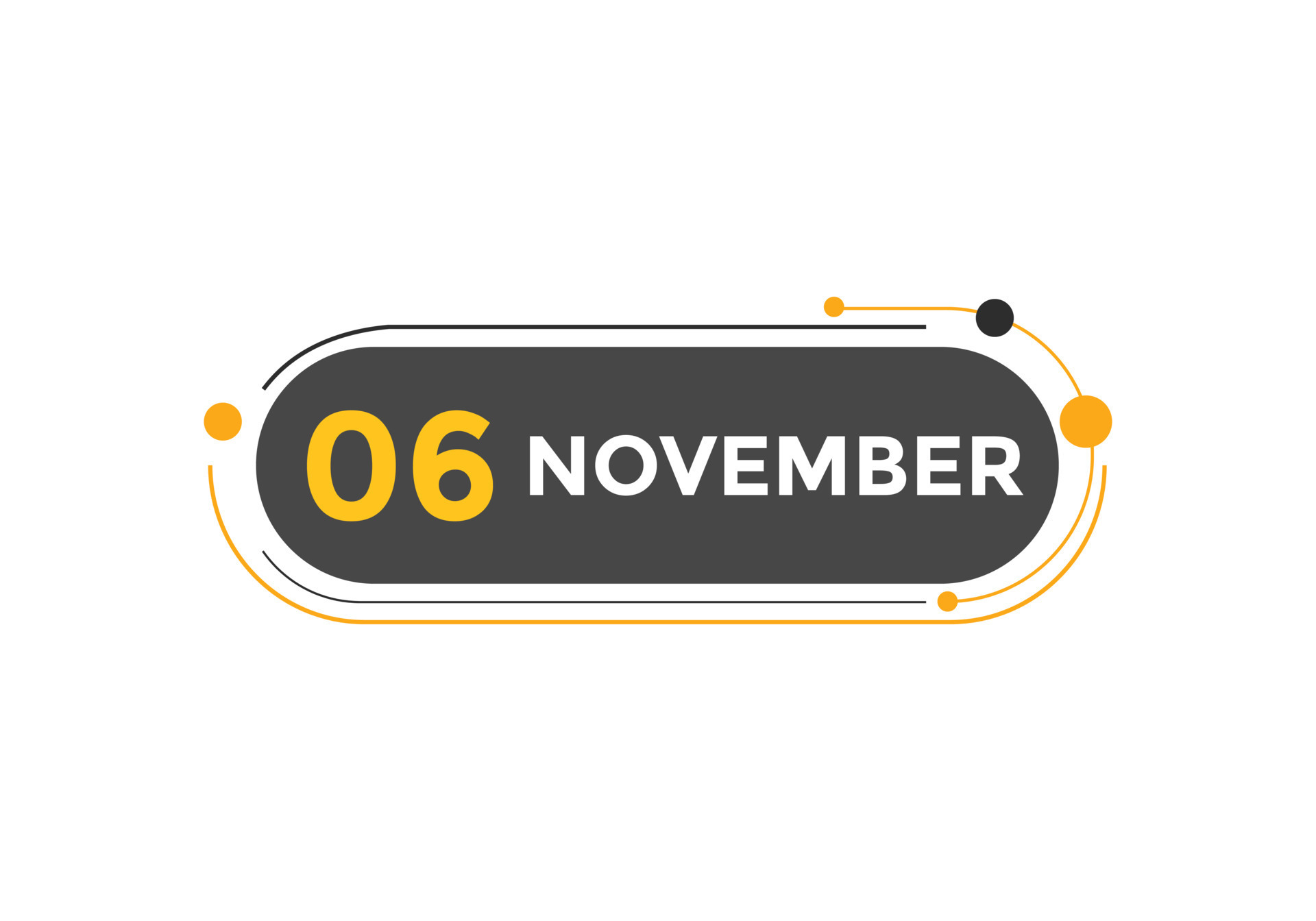 Recordatorio del calendario del 6 de noviembre. Plantilla de icono de