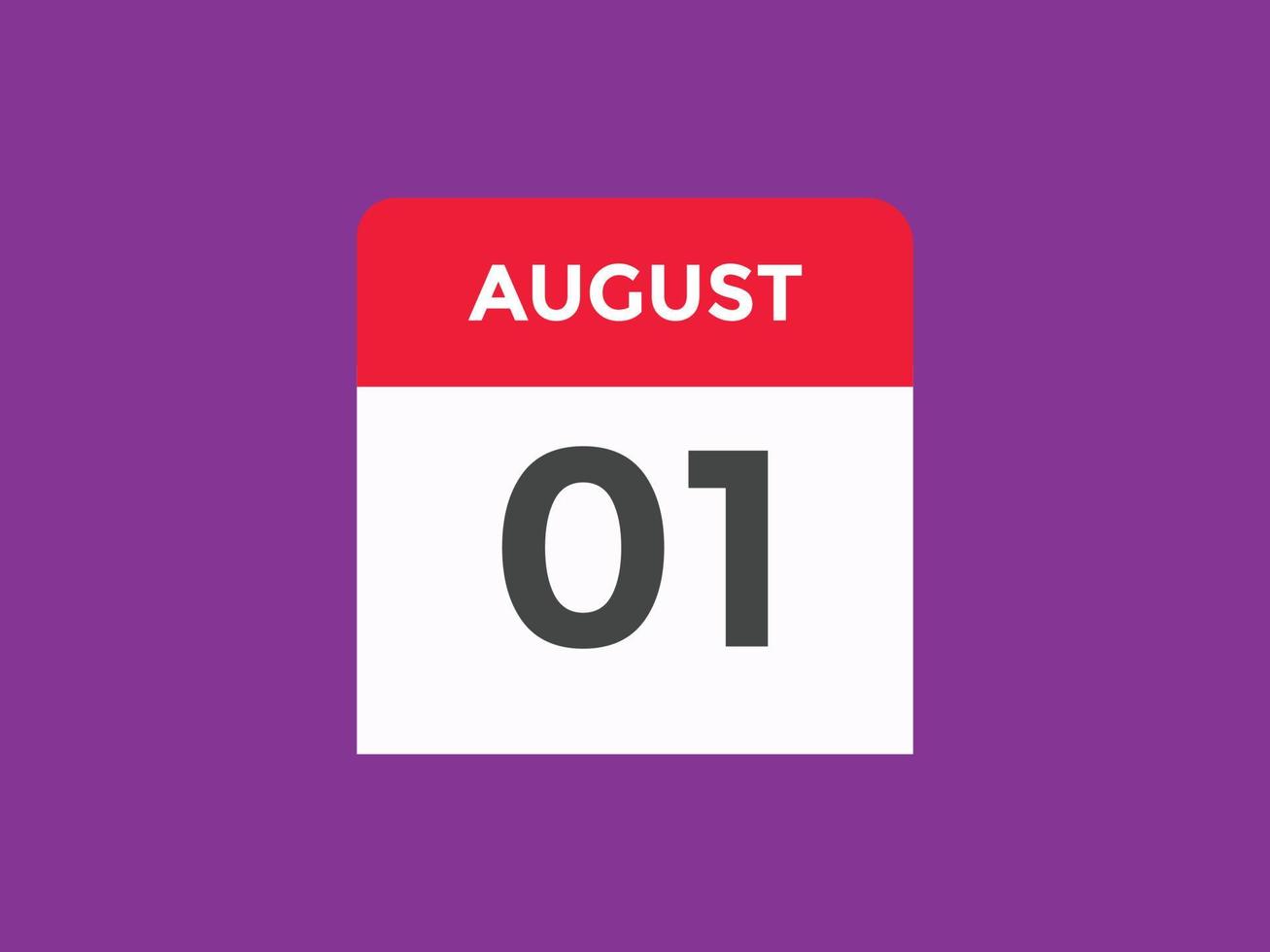 august 1 calendar reminder. 1st august daily calendar icon template. Calendar 1st august icon Design template. Vector illustration