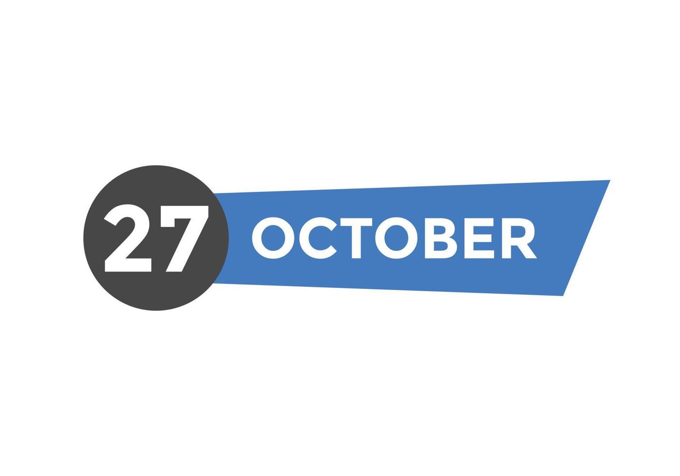 october 27 calendar reminder. 27th october daily calendar icon template. Calendar 27th october
