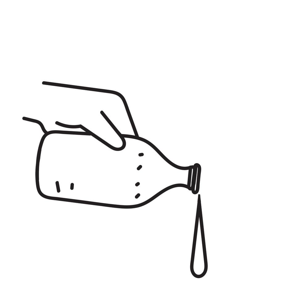 hand drawn doodle pouring liquid from the bottle illustration vector 11059018 Vector Art at Vecteezy