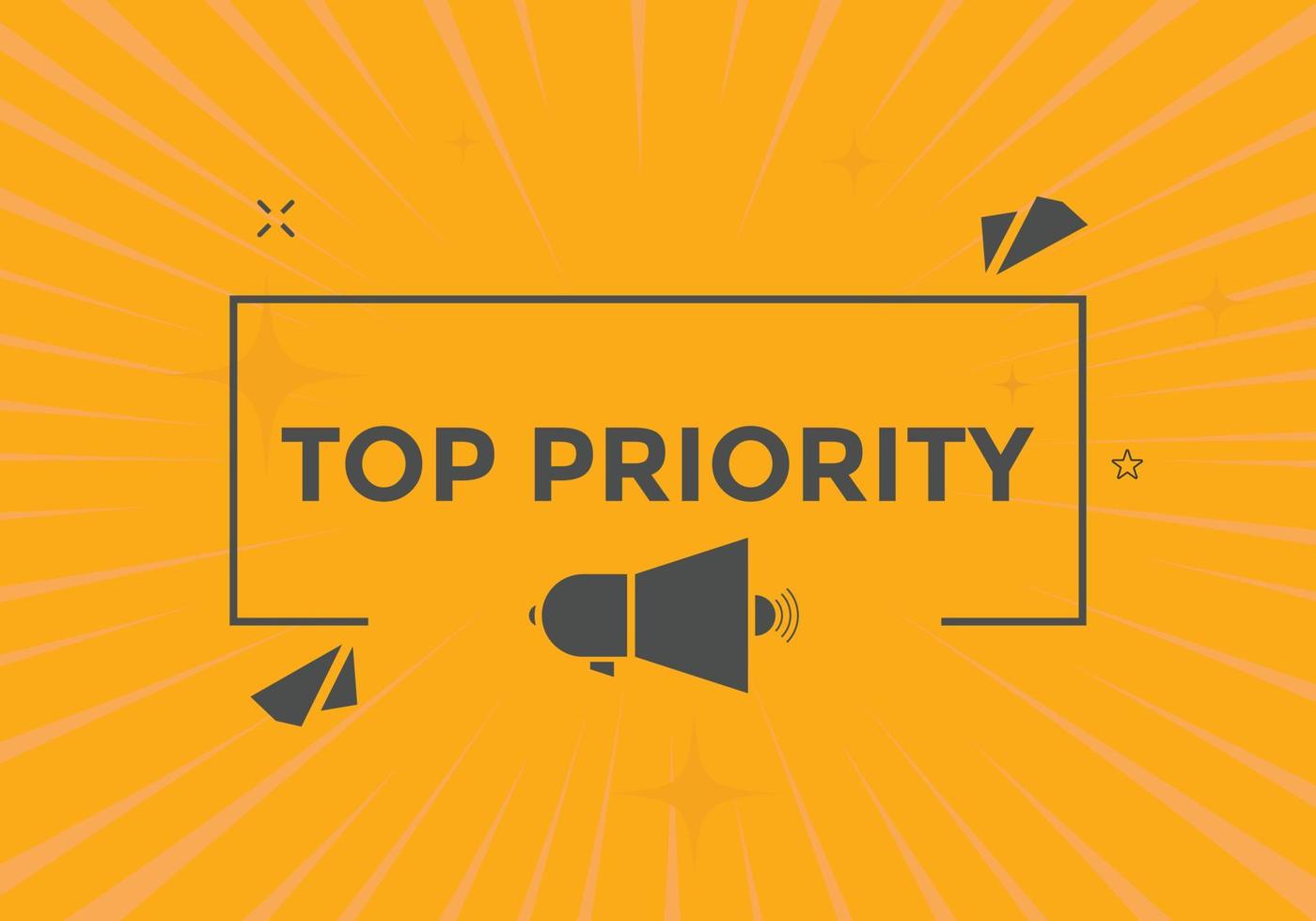 top priority text button. speech bubble. top priority Colorful web banner. vector illustration