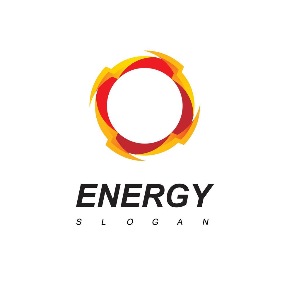 plantilla de logotipo de energía con icono de perno vector