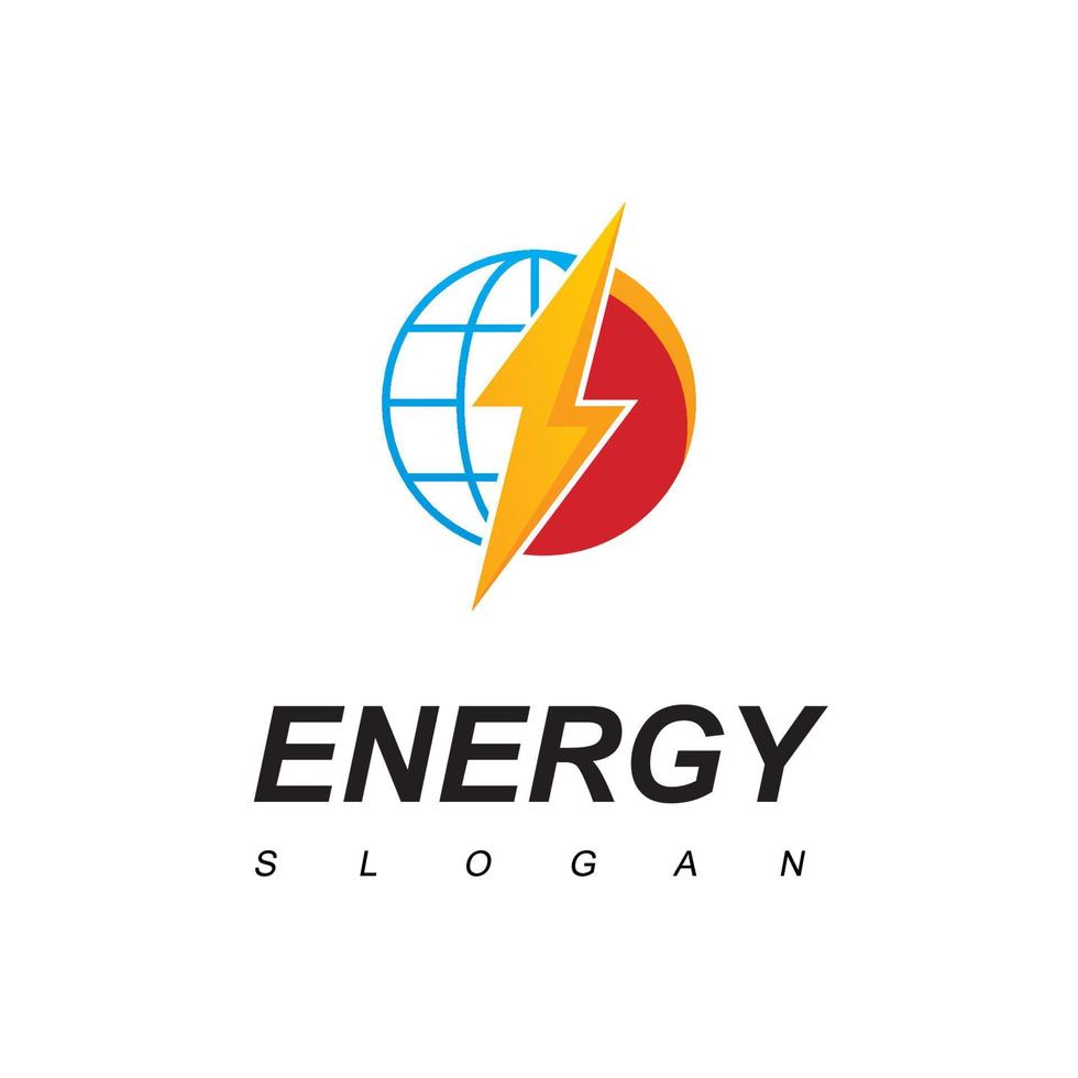 plantilla de logotipo de energía con icono de perno vector