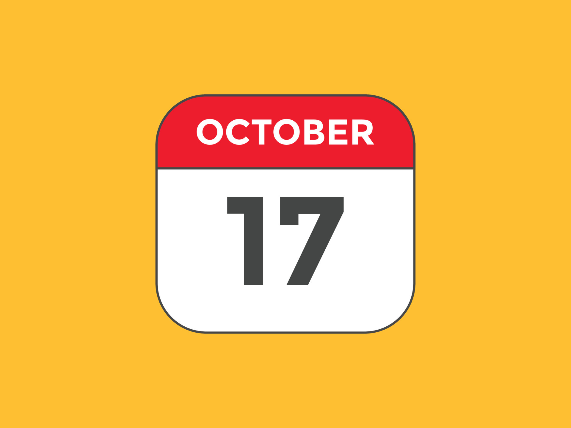 october 17 calendar reminder 17th october daily calendar icon template