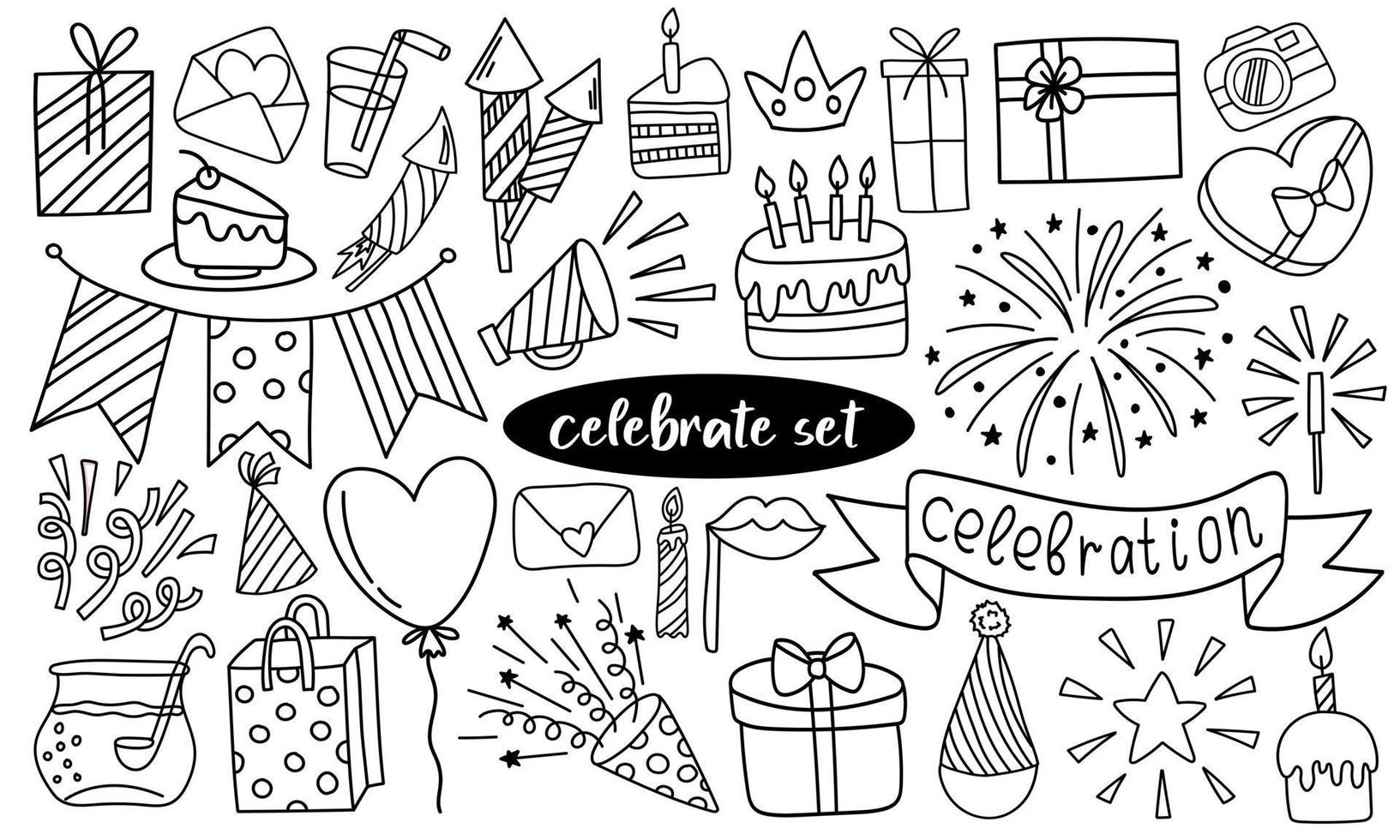 A cute set of doodles for decorating the holidays. vector