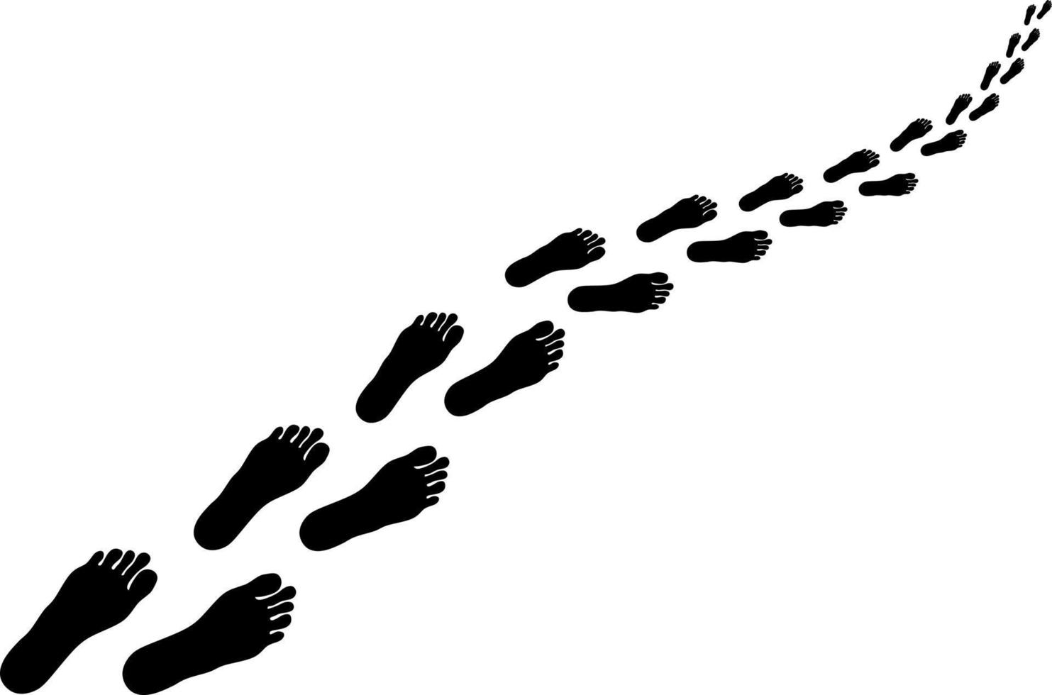 perspective human footprints walking vector