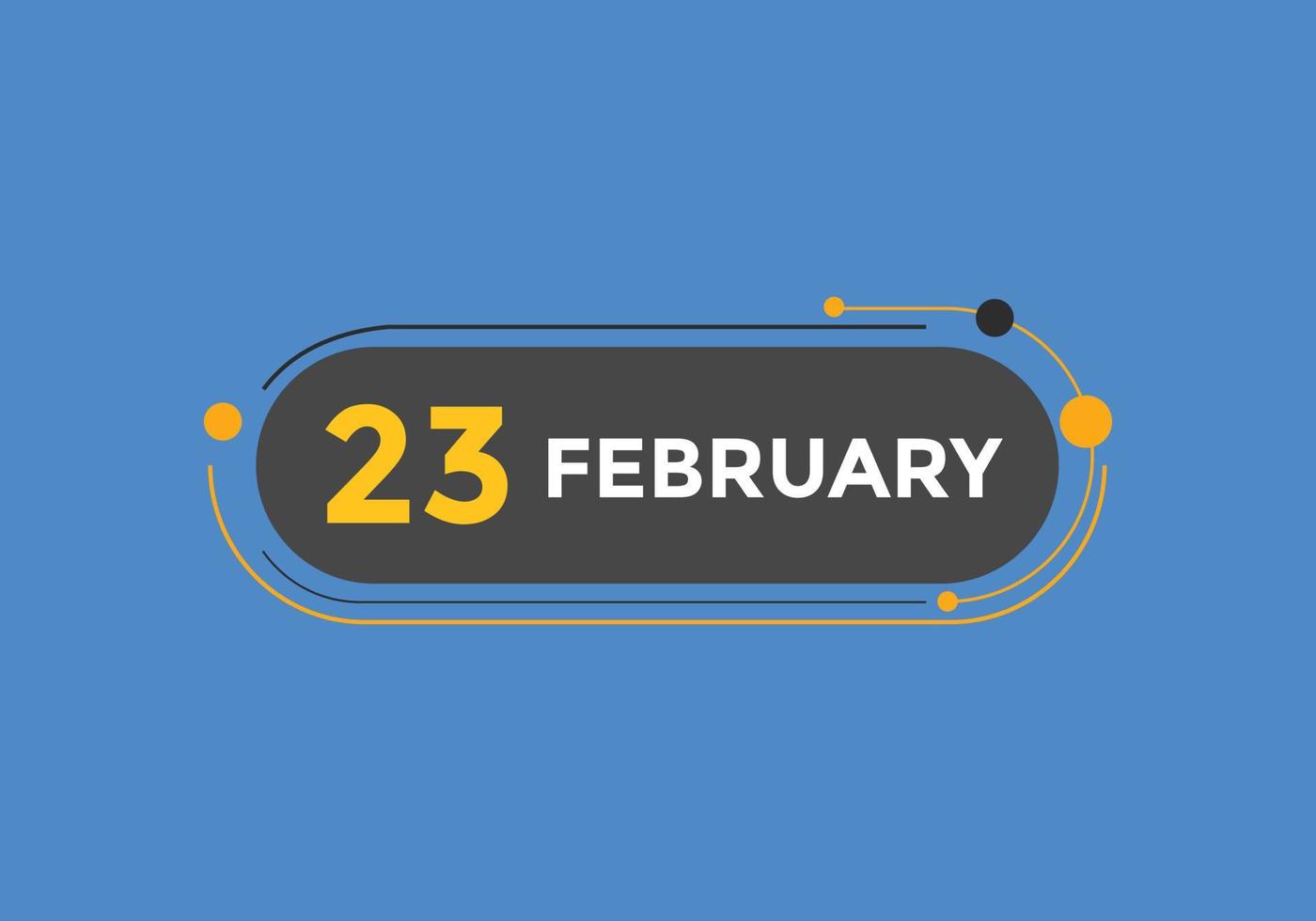 february 23 calendar reminder. 23th february daily calendar icon template. Calendar 23th february icon Design template. Vector illustration