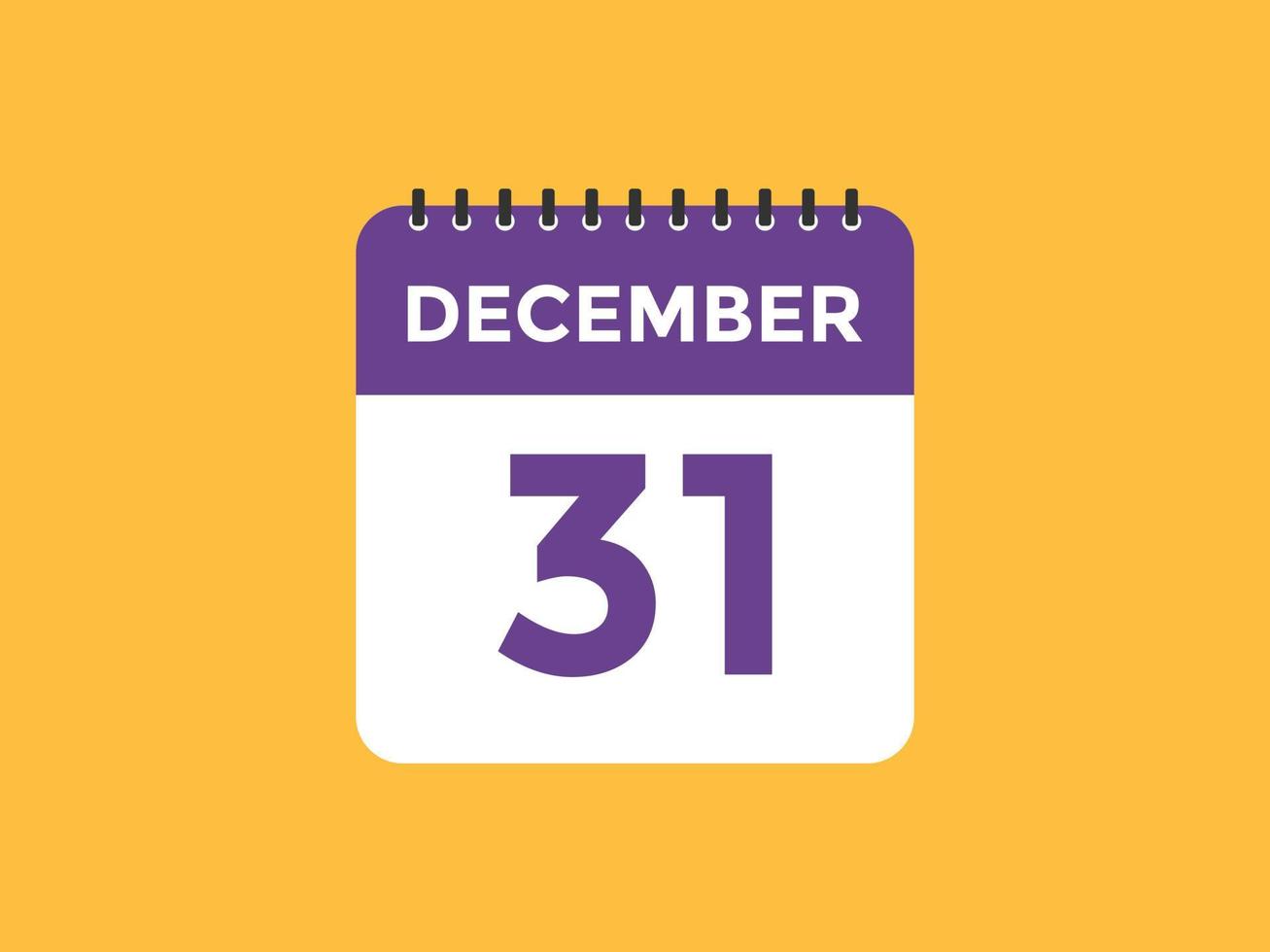 december 31 calendar reminder. 31th december daily calendar icon template. Calendar 31th december icon Design template. Vector illustration