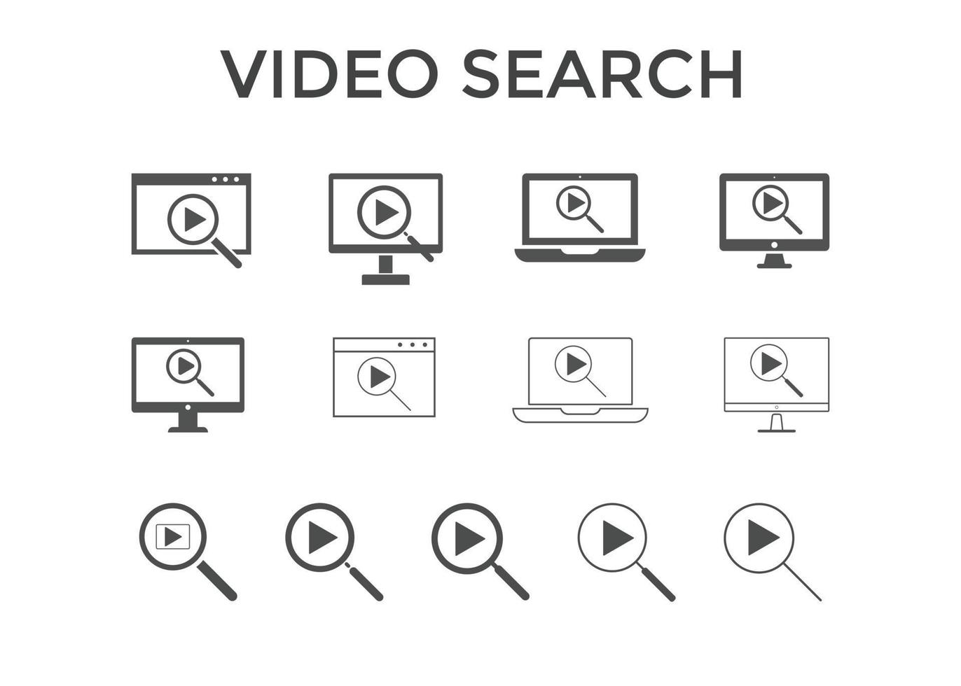 Video play icons on computer. video icon symbol vector